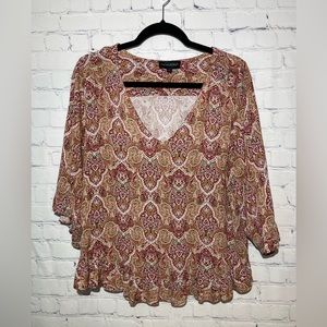 Cynthia Rowley size large red & tan